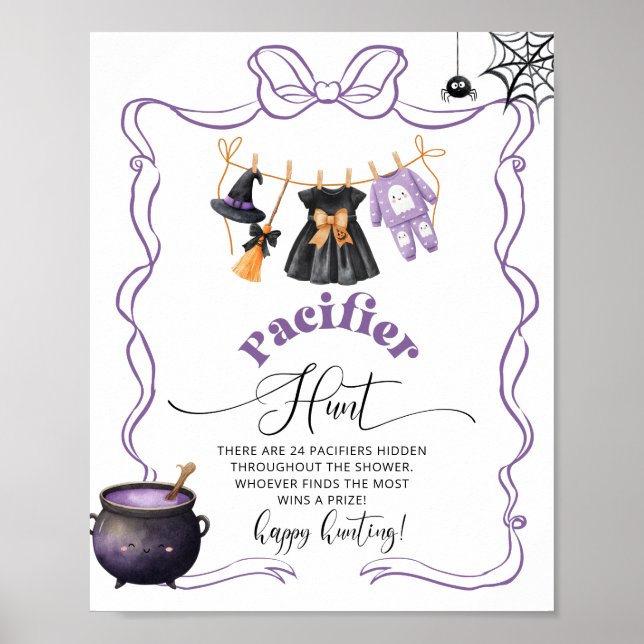 Affiche Petite Boo Halloween Suceur Violet Chasse (Devant)
