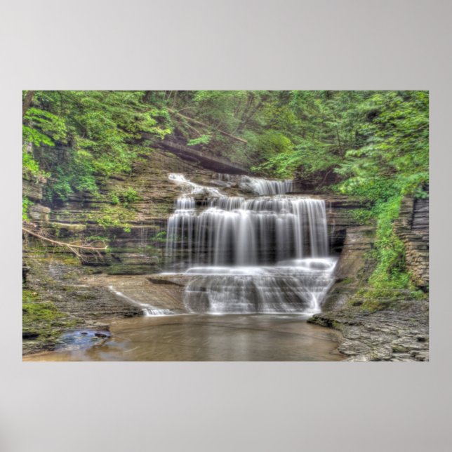 Affiche Petite cascade, Parc d'état de Butmilk Falls, New  (Devant)