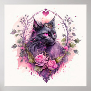 Affiche Petite Chatte Majestueuse Sorcière