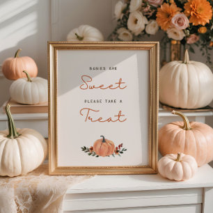 Affiche Petite citrouille Baby Shower d'automne Les bébés 