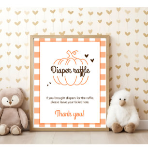 Affiche Petite Citrouille Chérie Baby Shower Amusante Tomb