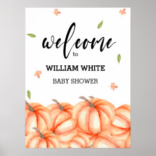 Affiche Petite citrouille Halloween automne bébé Bienvenue