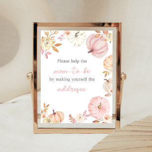 Affiche Petite citrouille rose enseigne de station d'envel