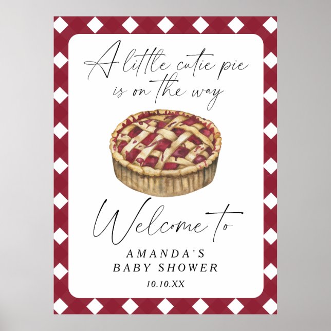 Affiche Petite coutie Pie accueil baby shower fête (Devant)