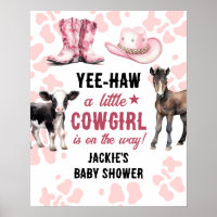 Petite Cowgirl Fête de Naissance Rose Rodeo Bébé
