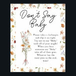 Affiche Petite crème Fleur sauvageDouche bébé Ne pas dire<br><div class="desc">Vous cherchez un beau jeu de baby shower pour une maman ? Découvrez ce Baby shower rose petit Fleur sauvage Ne dites pas Baby Poster. Il dispose d'un beau bouquet de fleurs sauvages aquarelles sur un arrière - plan blanc. Sur les bords, on trouve un joli motif floral avec un...</div>