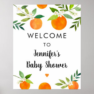 Affiche Petite Cutie Verdure Baby shower Floral Accueil