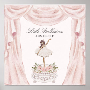 Affiche Petite danseuse rose pour Baby Shower ou anniversa