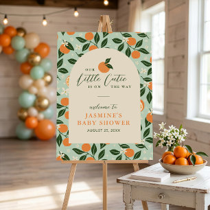 Affiche Petite Douce Orange Citronnée Baby Shower de Bienv