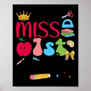 Affiche Petite élève de 1re année Premier jour d'école Pre