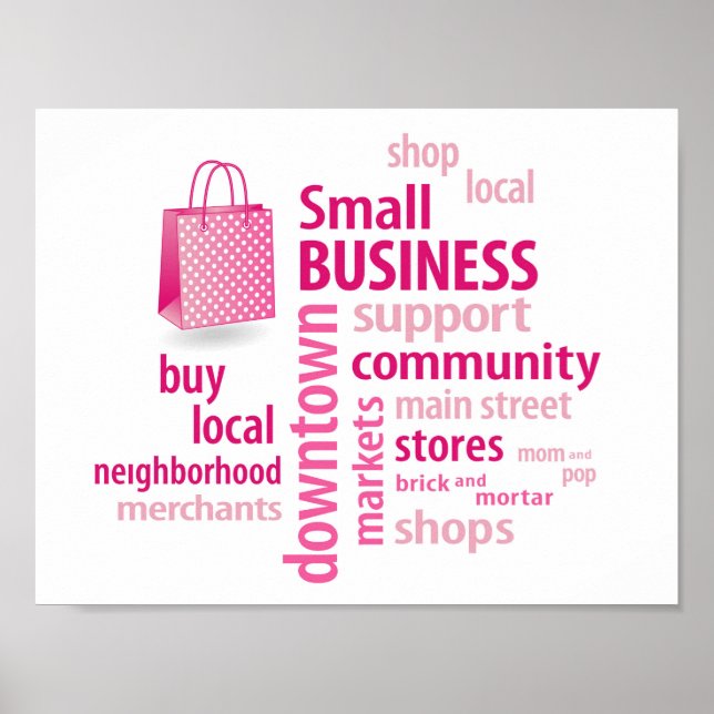 Affiche Petite entreprise, Boutique locale, Acheter locale (Devant)