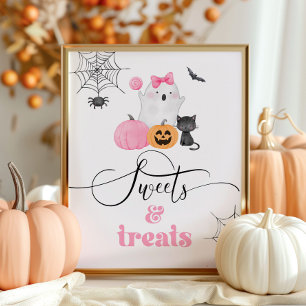Affiche Petite fantôme rose Little Boo Halloween friandise