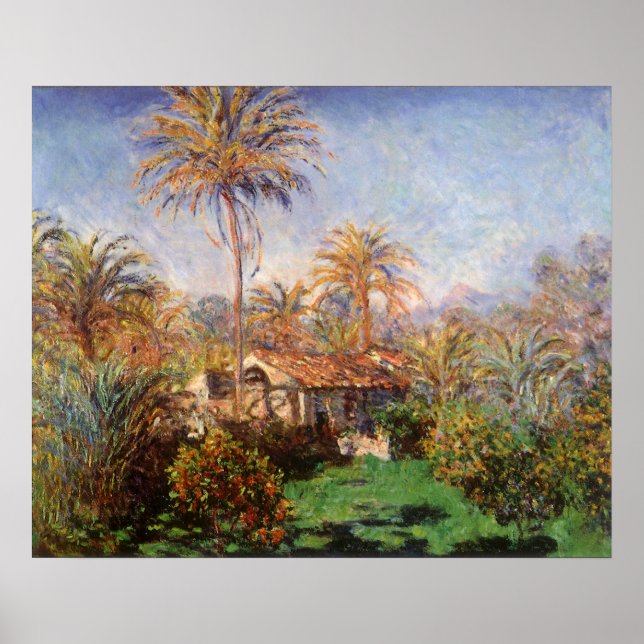 Affiche Petite ferme rurale à Bordighera par Claude Monet (Devant)