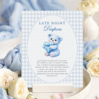 Petite Fête de Naissance Ourson en Vichy Bleu