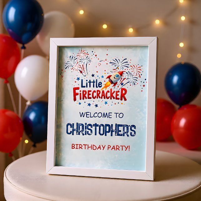 Affiche Petite Fête du 4 Juillet Feu d'Artifice de Bienven (Créateur téléchargé)