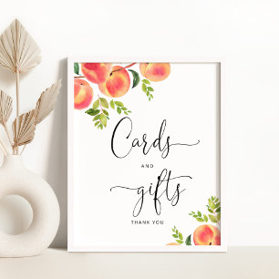 Affiche Petite fiche baby shower pêche et signe cadeau