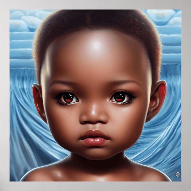 Affiche Petite fille aux gros yeux Enfants Enfants Art mod (Devant)