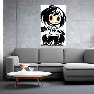 Affiche Petite fille créature   Art AI