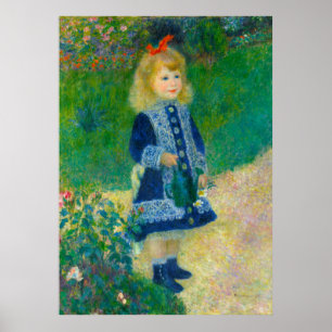 Affiche Petite fille en bleu Renoir avec canne à eau