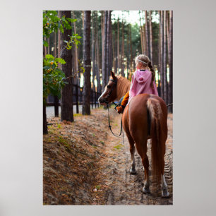 Affiche Petite Fille Équitation