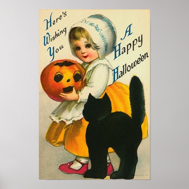 Affiche Petite fille et chat (Devant)