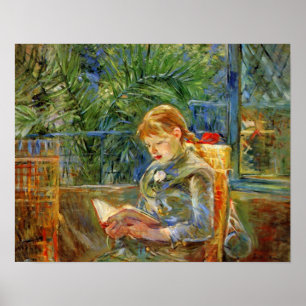 Affiche Petite fille, lecture par Berthe Morisot