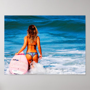 Affiche Petite fille surfeuse