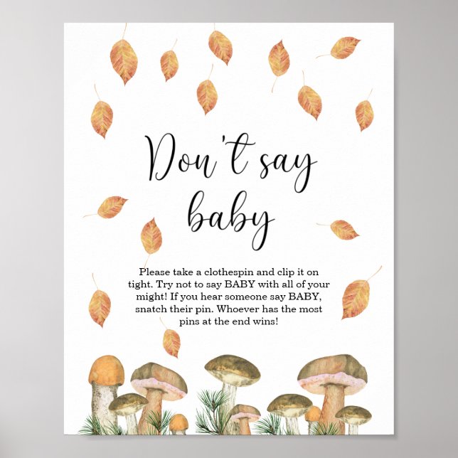 Affiche Petite flore de champignons - Ne pas dire bébé (Devant)