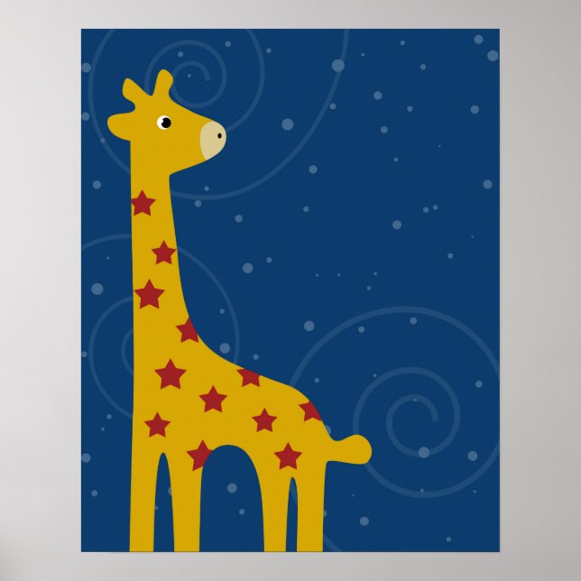 Affiche Petite girafe illustration art Savana mignonne (Devant)