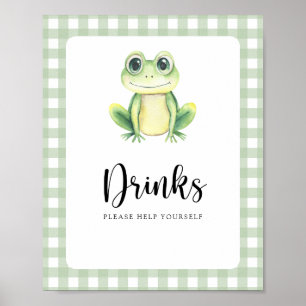 Affiche Petite grenouille - Boissons à volonté