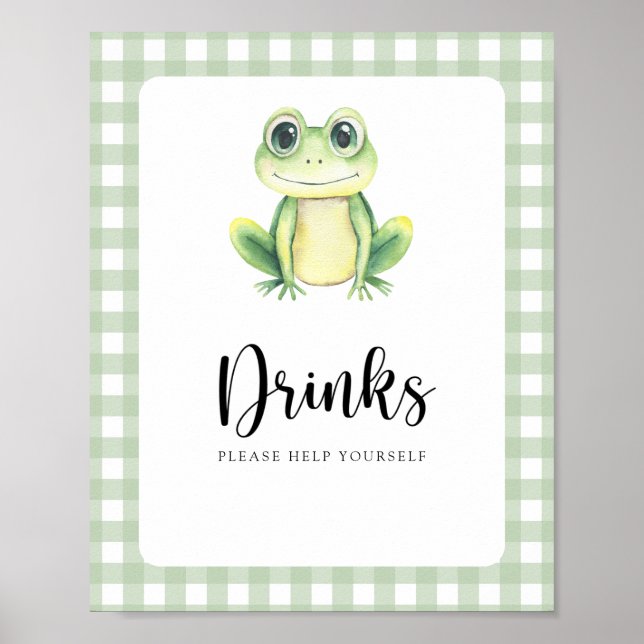 Affiche Petite grenouille - Boissons à volonté (Devant)