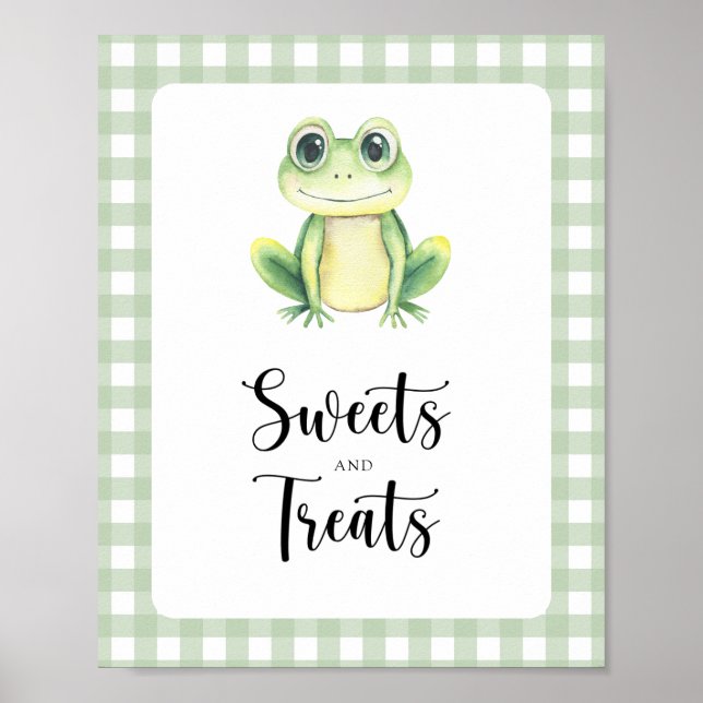 Affiche Petite grenouille - bonbons et friandises baby sho (Devant)