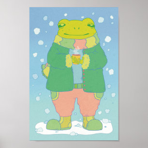 Affiche Petite Grenouille Confortable