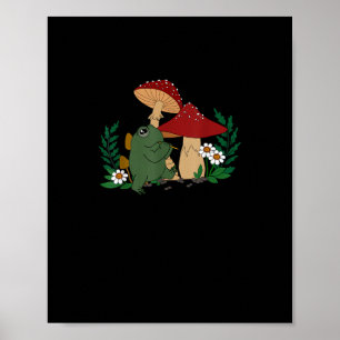 Affiche Petite Grenouille Jouant de la Flûte Cottagecore G