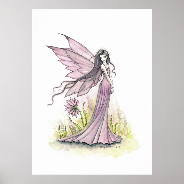 Affiche Petite Illustration d'Art Fantastique de Fée à la  (Devant)
