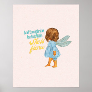 Affiche Petite mais féroce fée à la peau brune douce  