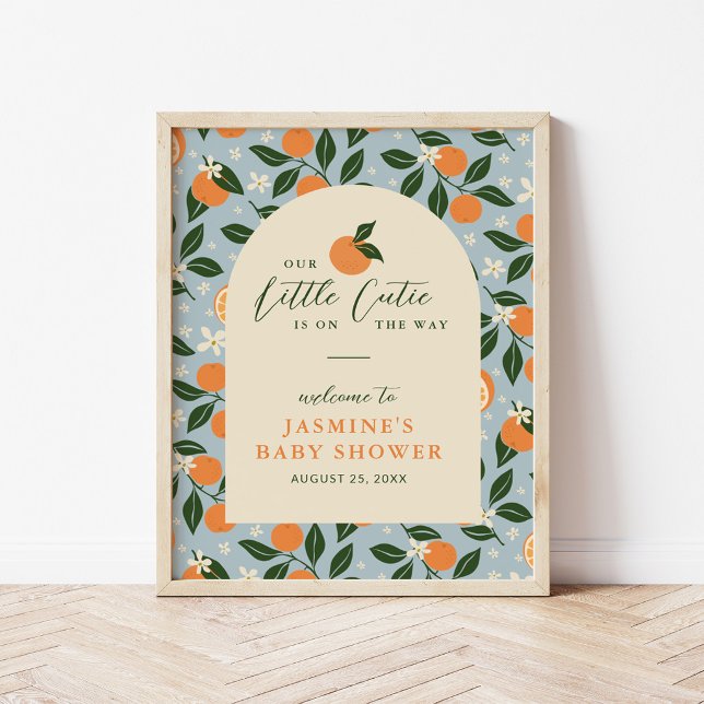 Affiche Petite Mignonne Orange Citron Bébé Bienvenue à la  (Créateur téléchargé)