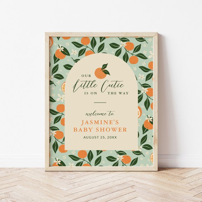 Affiche Petite Mignonne Orange Citron Bébé Bienvenue à la  (Créateur téléchargé)