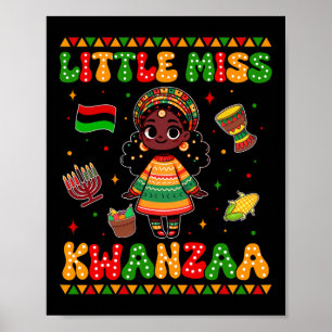 Affiche Petite Miss Kwanzaa Joyeuse Kwanzaa Black Girl Tod