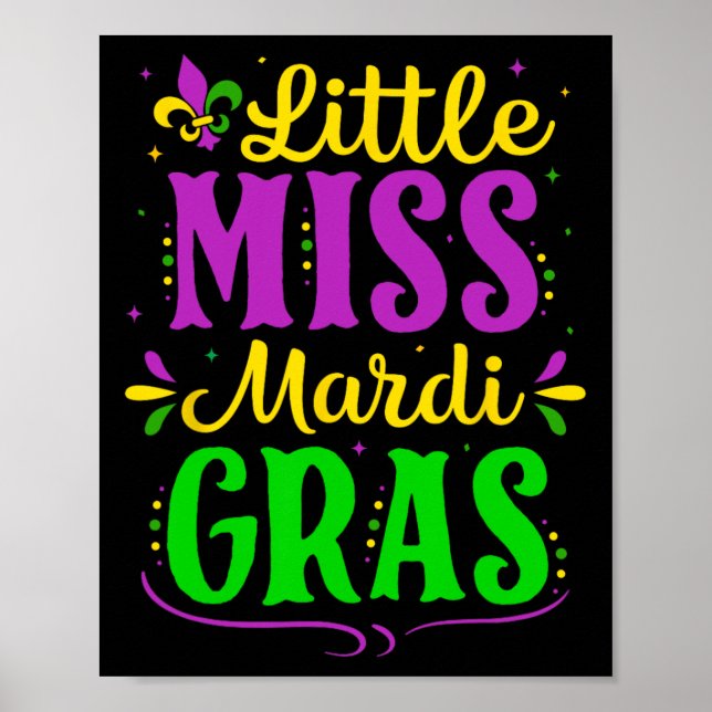 Affiche Petite Mlle Mardi Gras Jester En Tenue Filles Enfa (Devant)