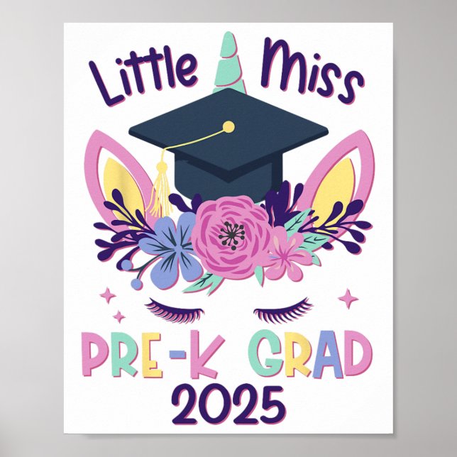 Affiche Petite Mlle Pré-k Grad Préscolaire Prek Graduation (Devant)