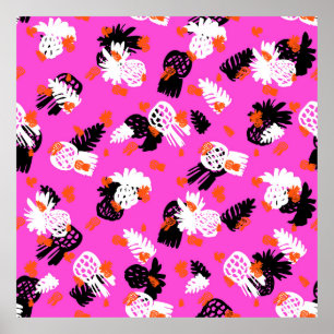 Affiche Petite motif ditée aux motifs tropicaux, draine à