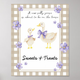 Affiche Petite oie - douceurs et friandises shower bébé