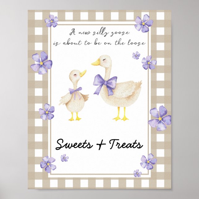 Affiche Petite oie - douceurs et friandises shower bébé (Devant)