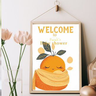 Affiche Petite orange cuite sur le chemin Baby shower