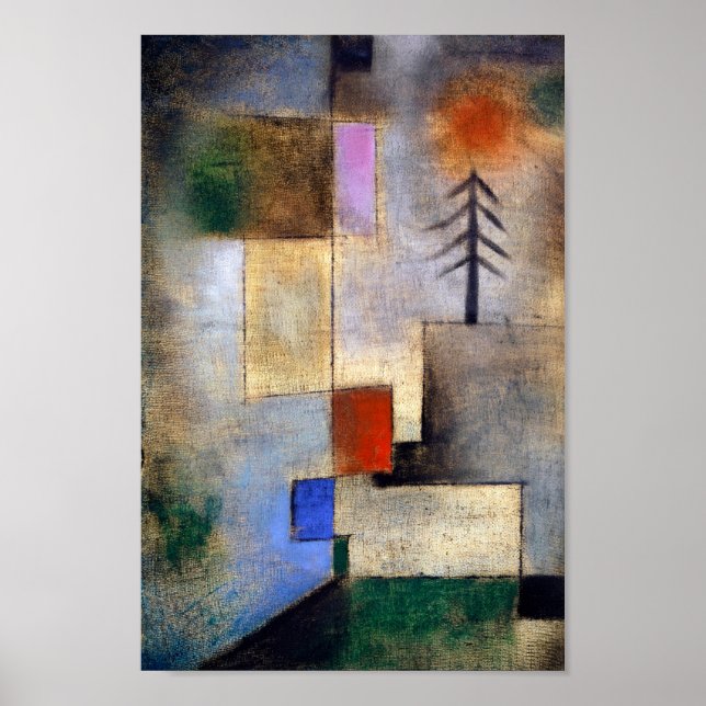 Affiche Petite photo de sapin - Paul Klee - peinture d'art (Devant)