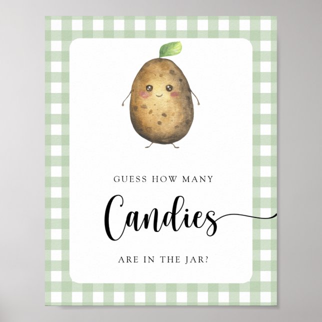 Affiche Petite pomme de terre - devine combien de bonbons (Devant)