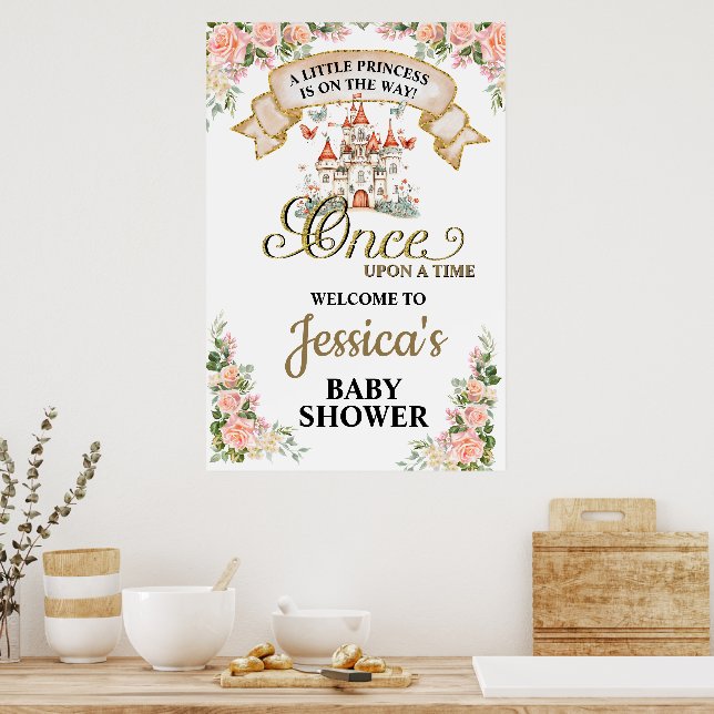 Affiche Petite Princesse Conte de Fées Château Fille Baby  (Cuisine)