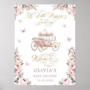 Affiche Petite princesse Floral Baby Baby shower Bienvenue