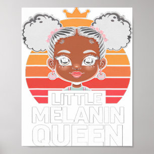 Affiche Petite Reine de Mélanine Fille Africaine Mois d'Hi